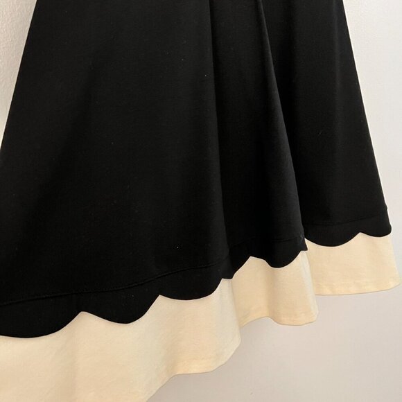 Aqua Scallop Color-Block Dress - Black & White - Size Medium 🖤 - Picture 3 of 6